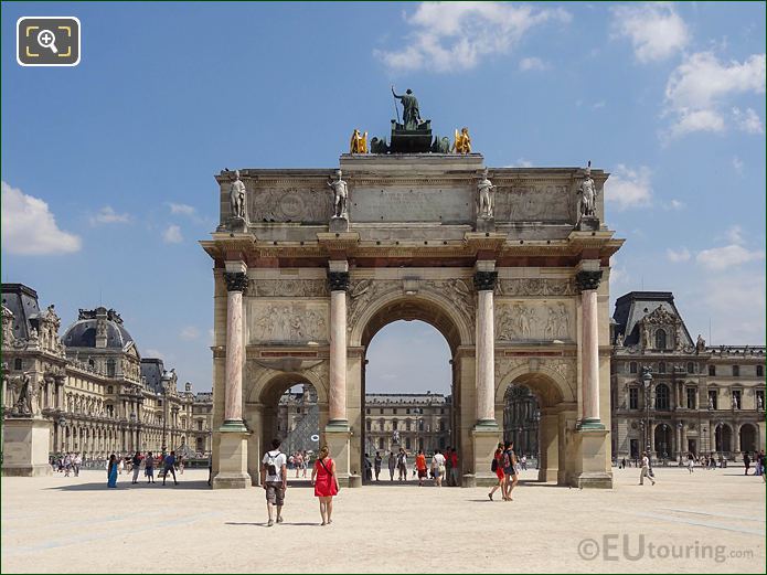 Arc de Triomphe du Carrousel at Tuileries Gardens looking SE to The Louvre