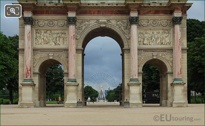 Marble columns East facade Arc de Triomphe du Carrousel