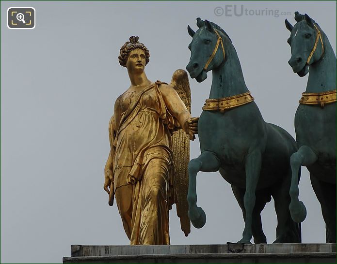 South gilded bronze statue Arc de Triomphe du Carrousel