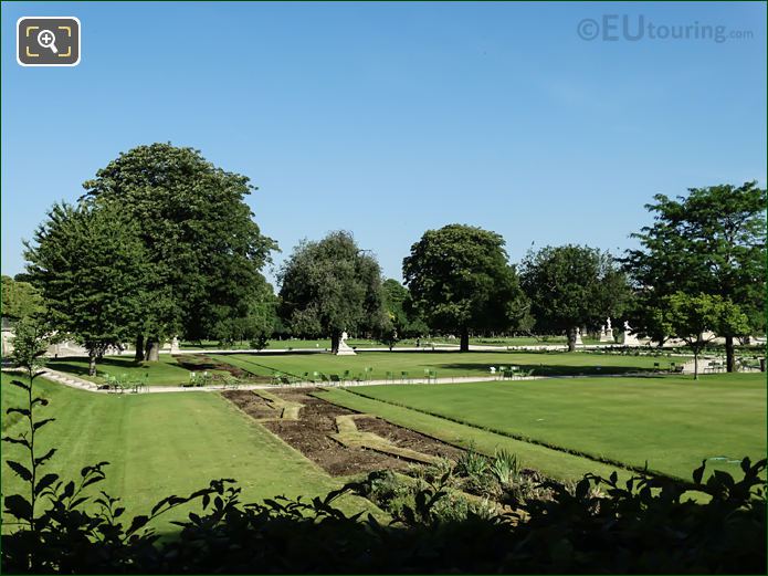 Ground work in Grand Reserve Sud of Tuileries Gardens looking NW