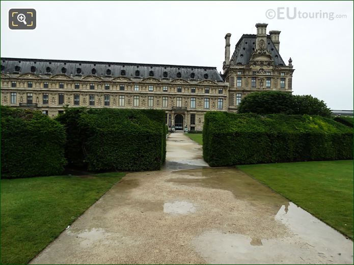 Path to Aile de Flore of The Louvre in Tuileries Gardens