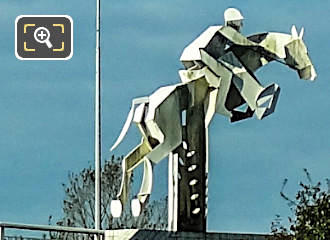 Roadside racing horse sculpture in France