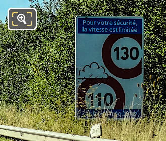 French toll road speed limit sign