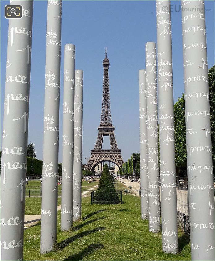 Wall For Peace stainless steel columns