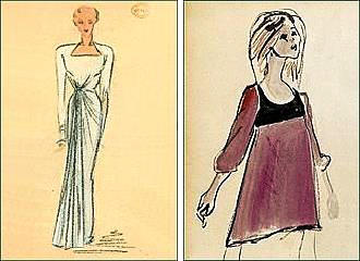 Fashion sketches at Fondation Pierre Berge